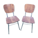 Chaises en formica effet bois 70 dossier large
