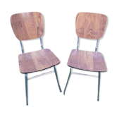 Chaises en formica effet bois 70 dossier large
