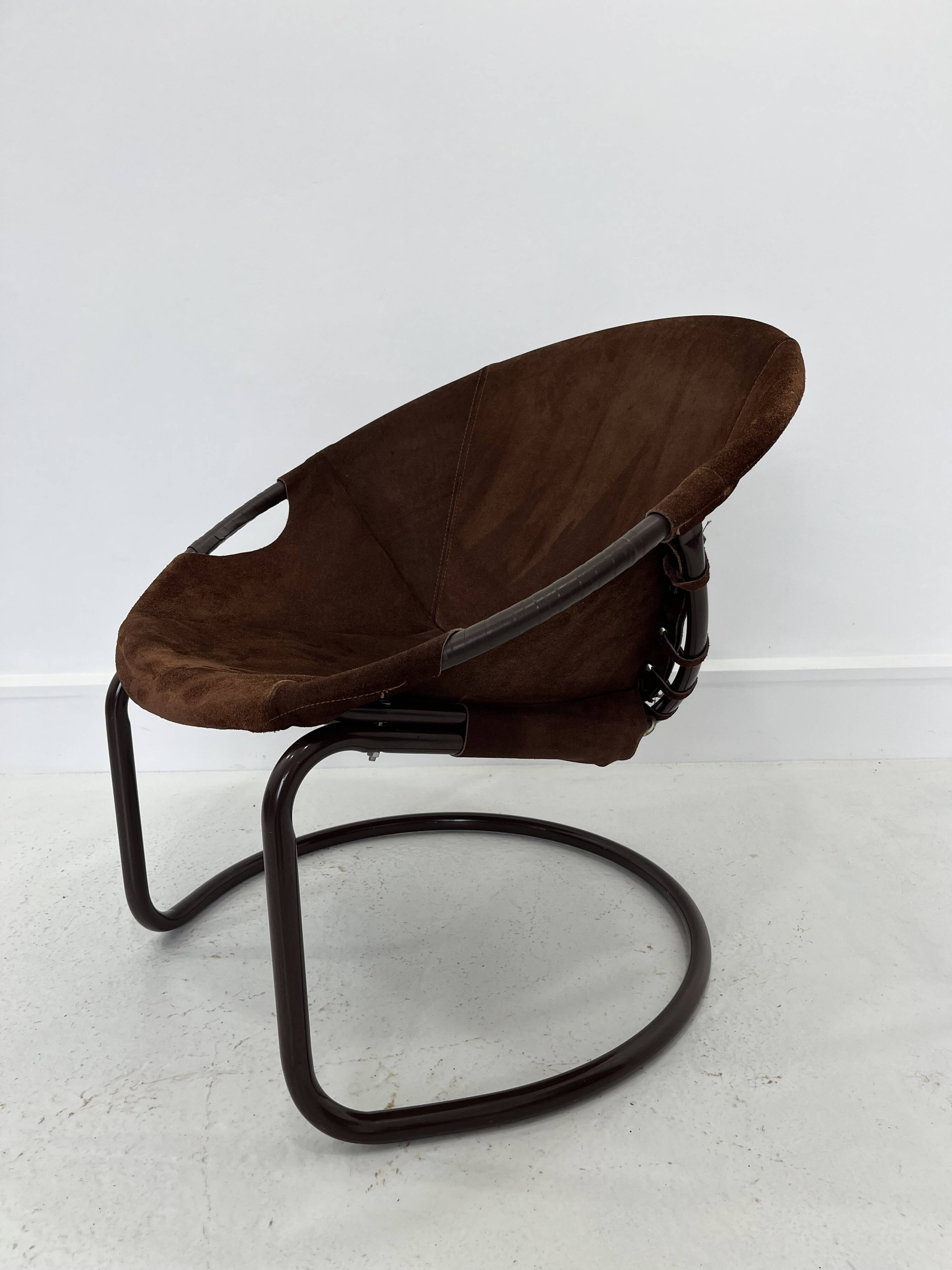 Vintage Suede Ball Chair by Lusch & Co., 1970s