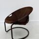 Fauteuil boule vintage en daim par Lusch & Co., 1970s