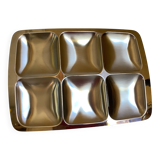 Italy brushed metal compartment dish