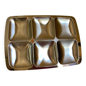 Plat à compartiments métal brossé Italy