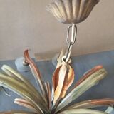 Painted metal chandelier with flowers