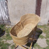 Vintage rattan cradle