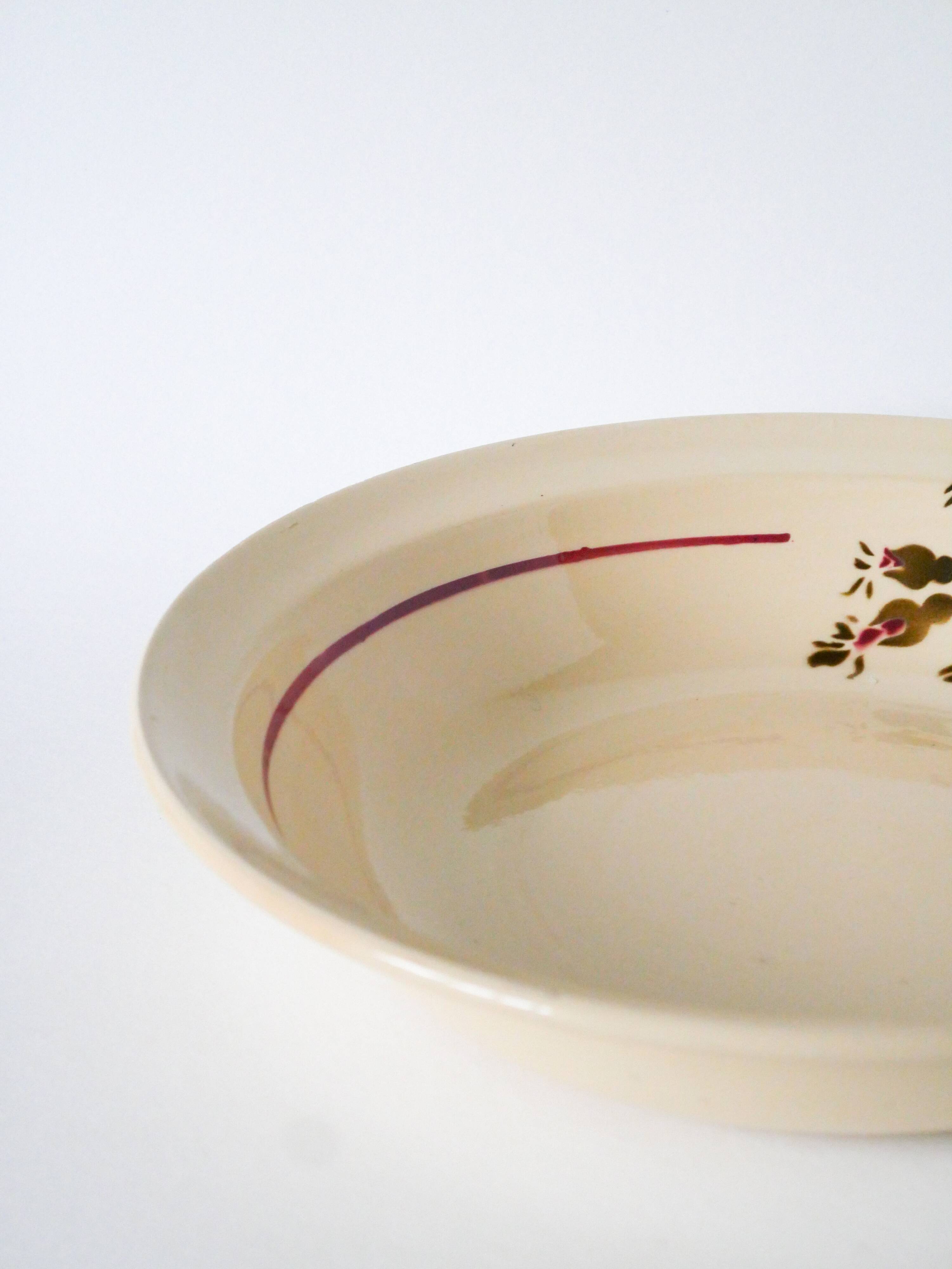 Large Badonviller deep platter, Strasbourg model, 1950