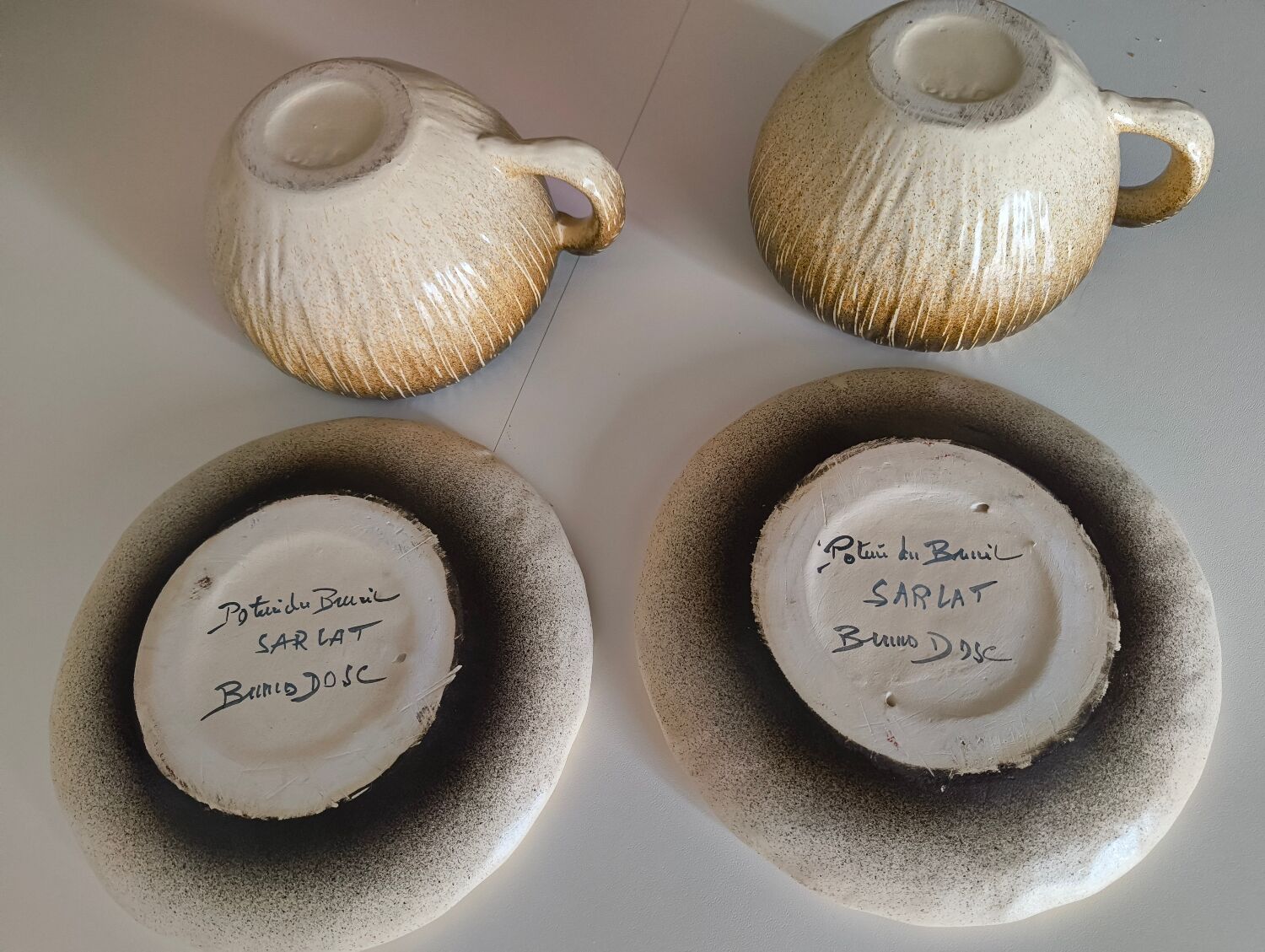 Breakfast service Bruno Dose + egg cup – Poterie du Breuil, Sar