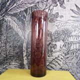 Vintage bubbled glass scroll vase