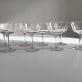Set of 8 chiseled crystal champagne glasses
