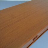 Large teak tambour sideboard from Dyrlund, Denmark, 1970s.