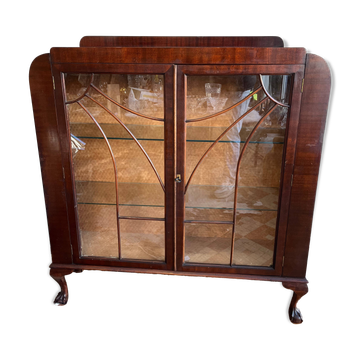 Varnished wooden display cabinet