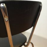 vintage chromed tubular steel stackable dining chairs