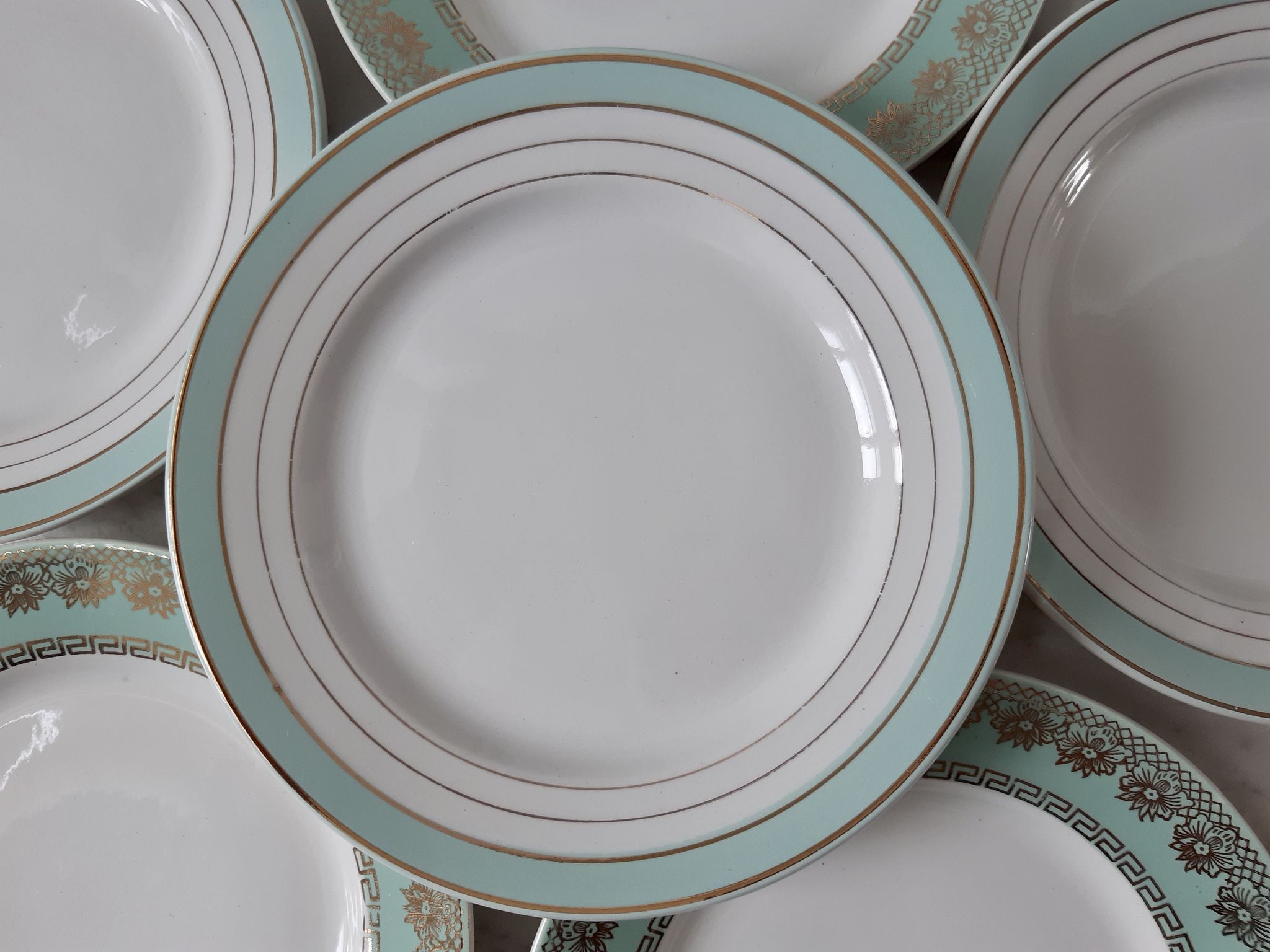 Set of 6 mismatched dessert plates Lunéville