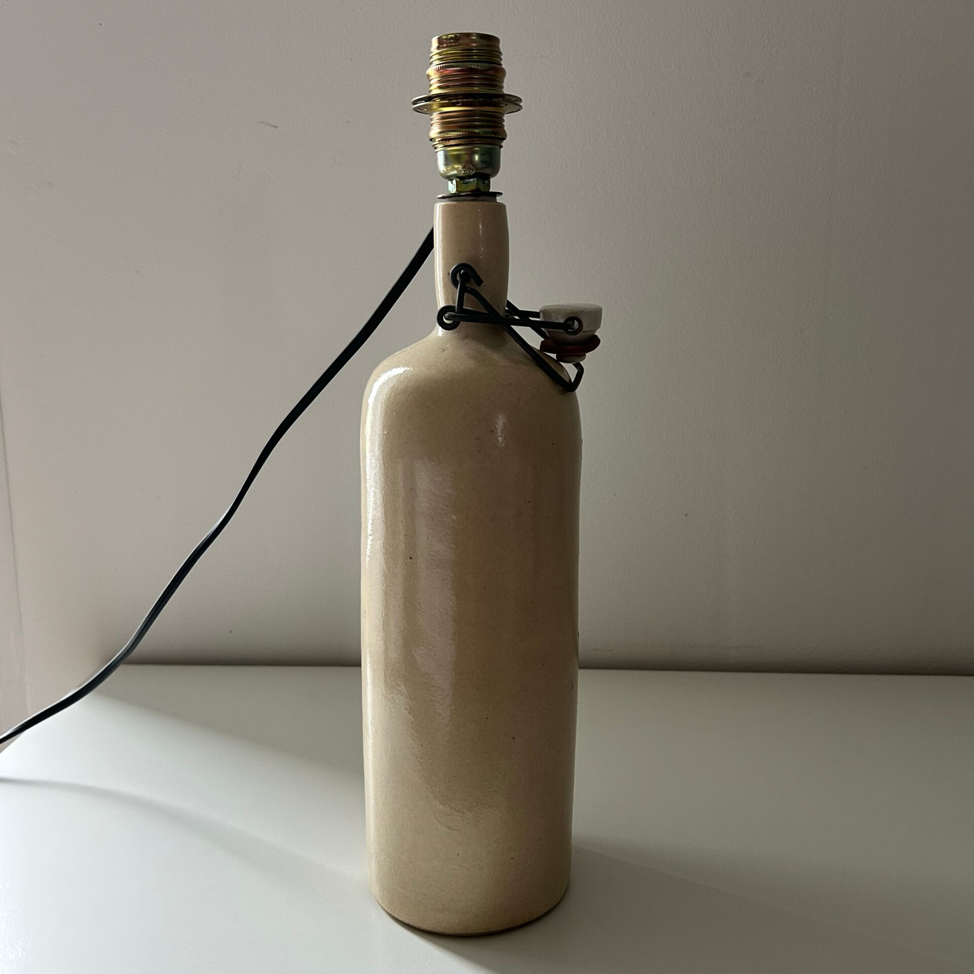 Bottle lamp base in stoneware