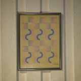 Gouache on paper original unique modernist work by Jean Boris Lacroix 1940s