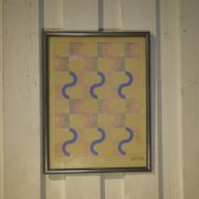 Gouache on paper original unique modernist work by Jean Boris Lacroix 1940s