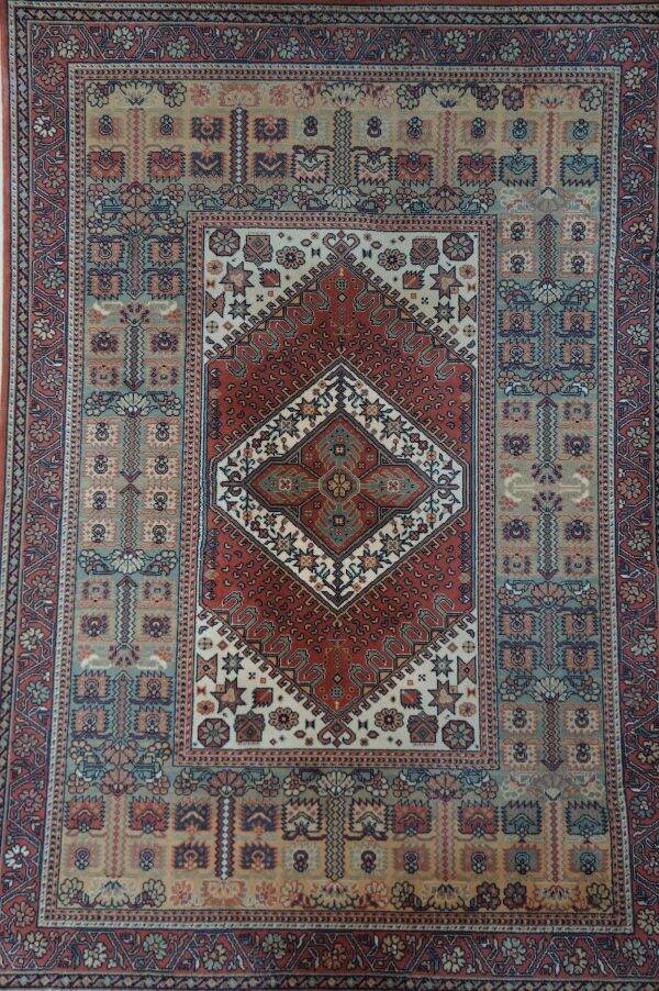 Tapis vintage coloré en 100 % pure laine vierge 290 x 200 cm
