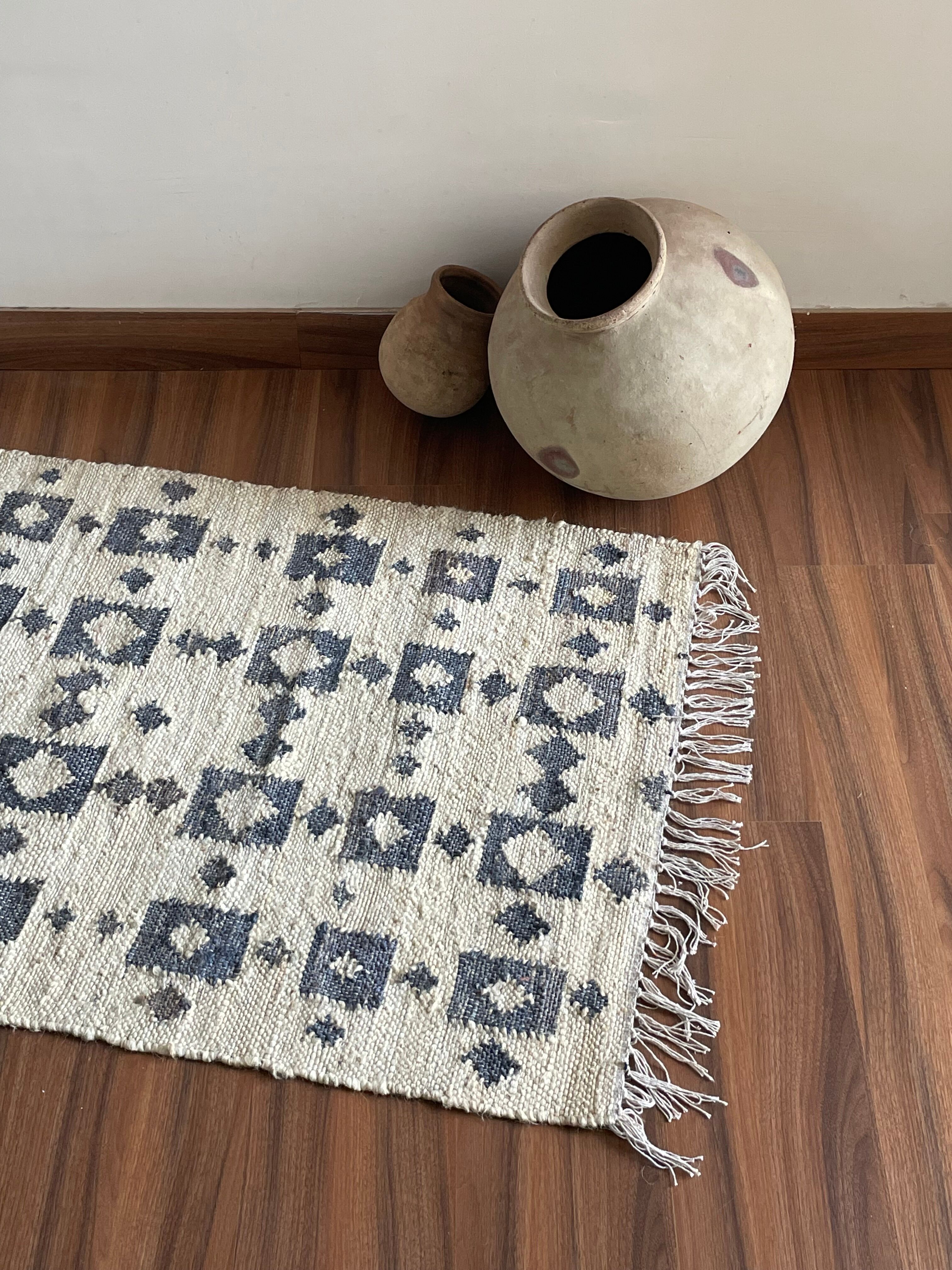 2.5x4ft-hemp\cotton handmade kilim rug,area, floor,dinning area,custom rugs\carpet