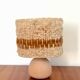 Vintage table lamps wood and wool, France 60s