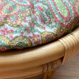 Pouf en rotin vintage