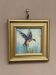 Mid-Century Oil on Panel – “Birds” by Unknown, Vintage & Framed 11 × 11 cm