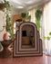 Miroir monumental Hollywood Regency tropical en canne de bambou, atr