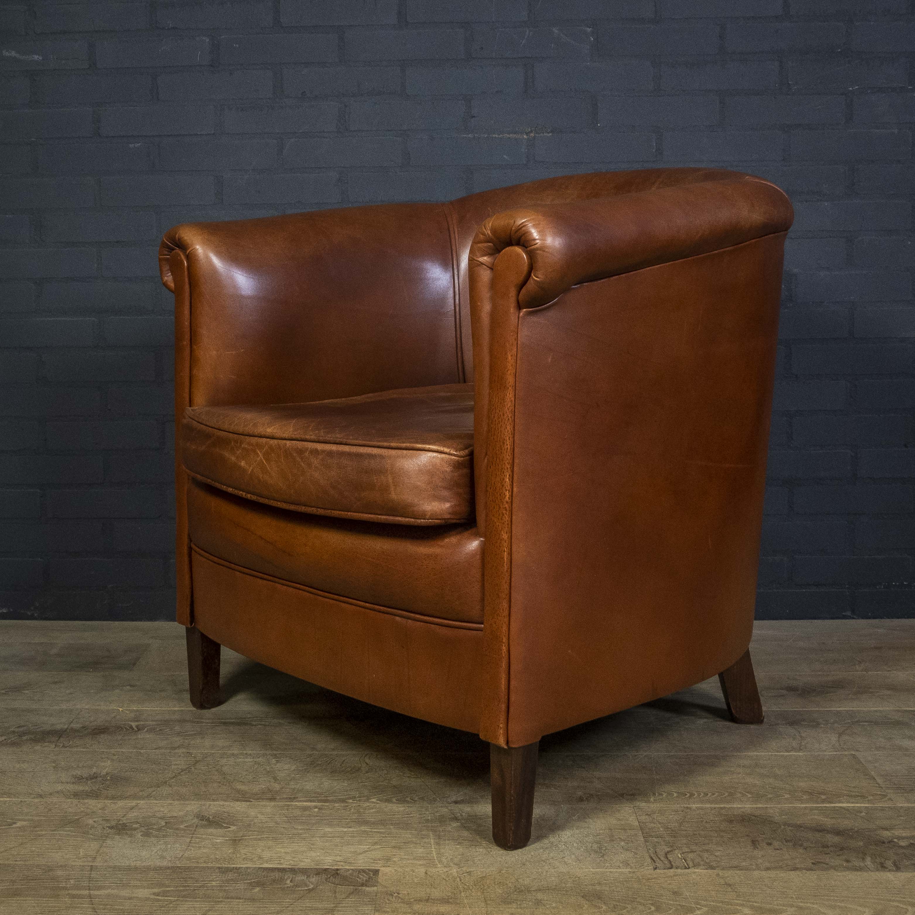 Sheep leather club chair