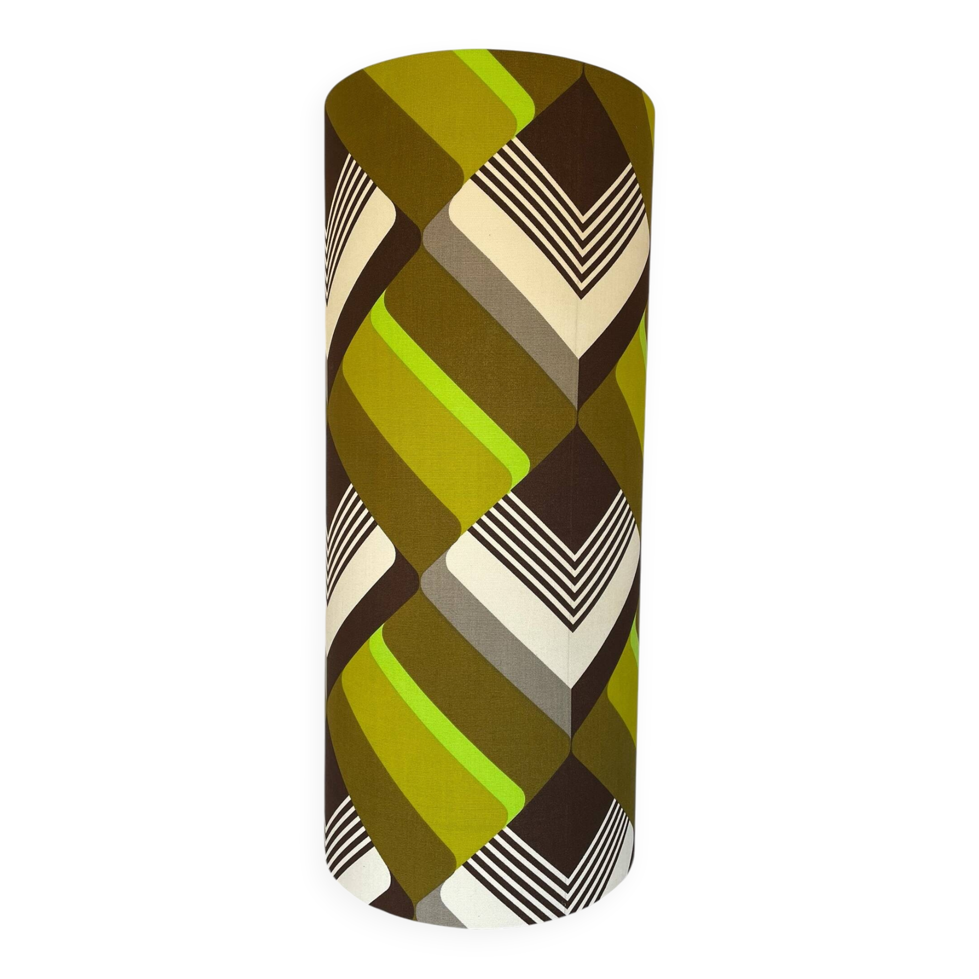 Green braid lampshade H80 D35 - 70s fabric