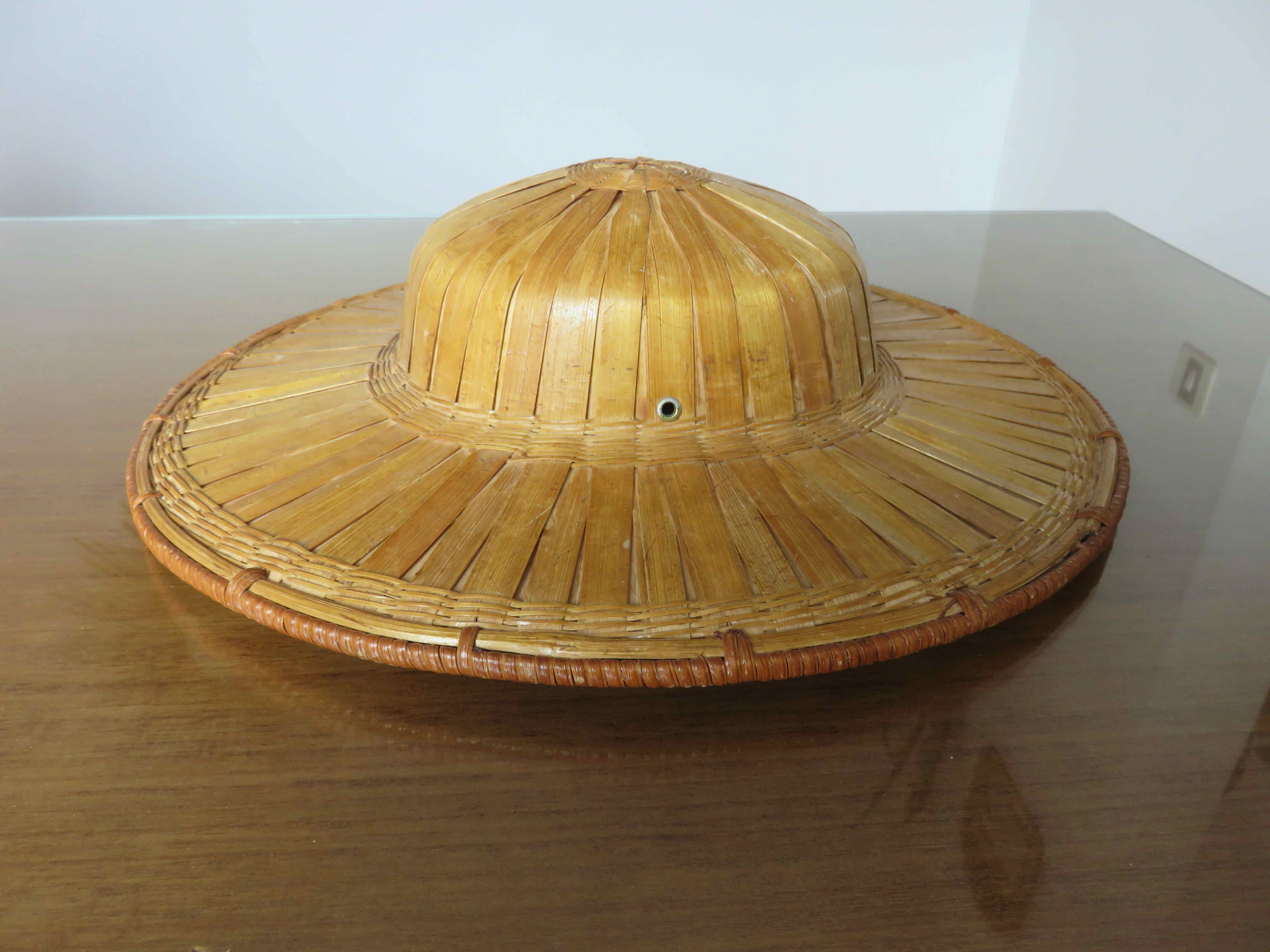 Hat, colonial helmet in bamboo 60s 70s