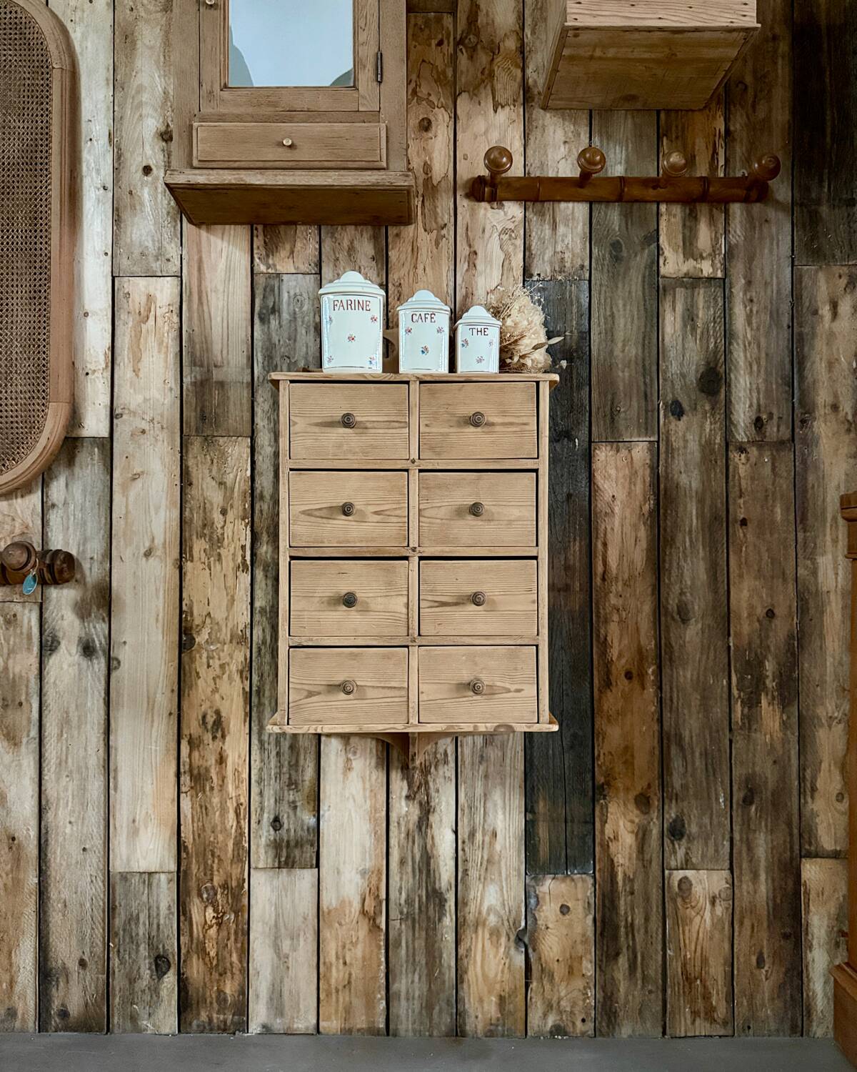 Hanging craft cabinet with drawers