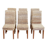 6 abaca banana rattan chairs
