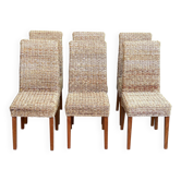 6 chaises rotin bananier abaca
