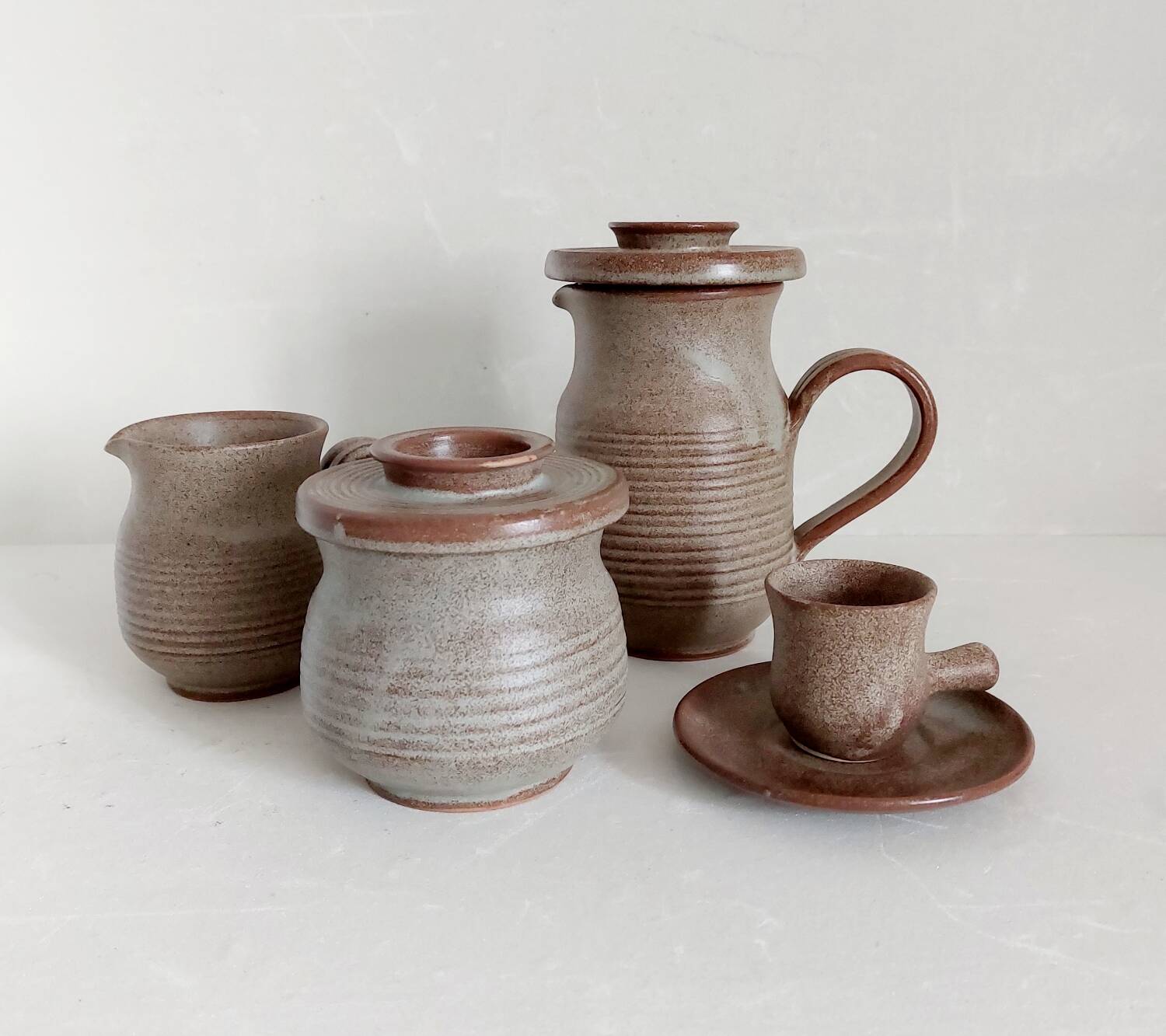 Vallauris stoneware complete coffee service
