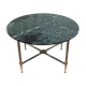 Table basse ronde en laiton doré avec un plateau en marbre dimension : hauteur -40,5cm- diamètre -69