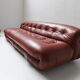 Canapé  Soriana en cuir rouge par Afra et Tobia Scarpa pour Cassina, Italie