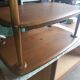 Rolling bar serving table in solid elm by Ercol, England, circa 1960