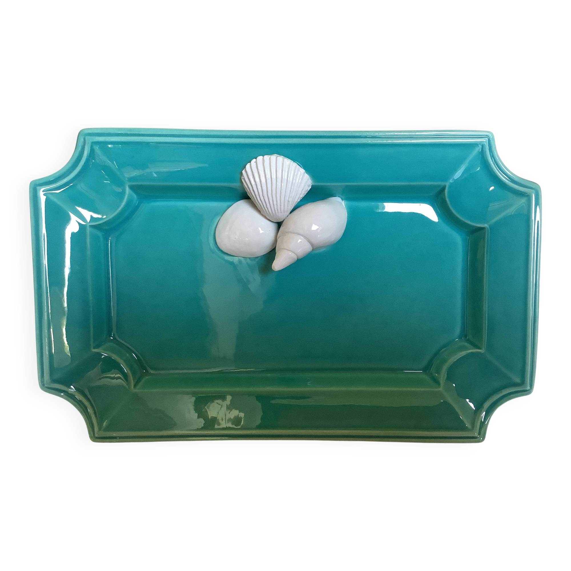 Vide poche coquillages bleu turquoise, Italie