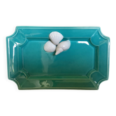 Shell-shaped bowl turquoise blue Italy