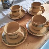 4 cups and saucers sarreguemine