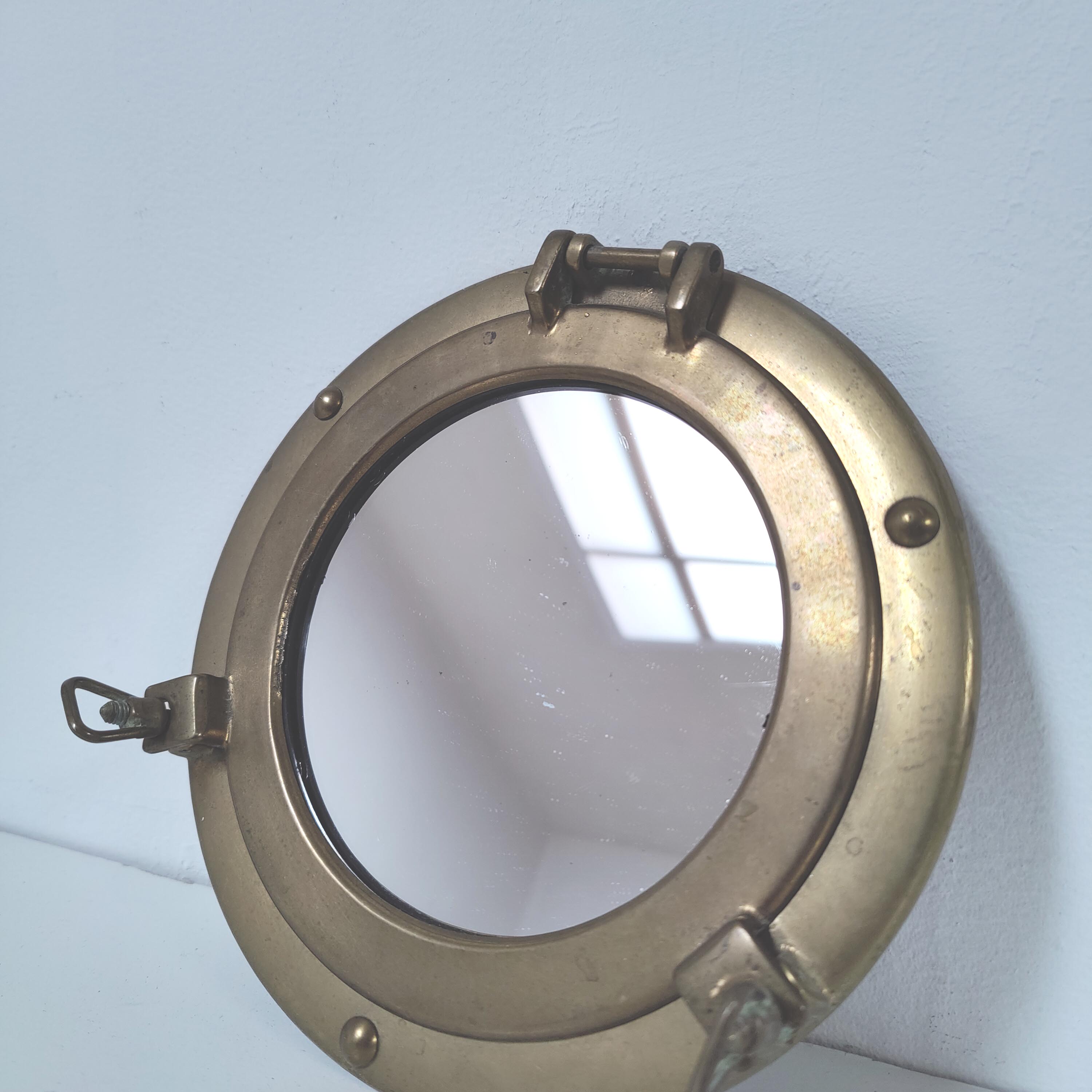 Mirror porthole brass diameter 20cm