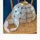 Mother-of-pearl lampshade and large format brass