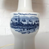 Scandinavian table lamp in Royal Copenhagen earthenware for Fog & Morup, Lampshade Le Klint
