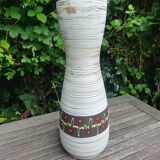 Very Large glazed ceramic vase Vintage W.Germany 60s soliflore shape