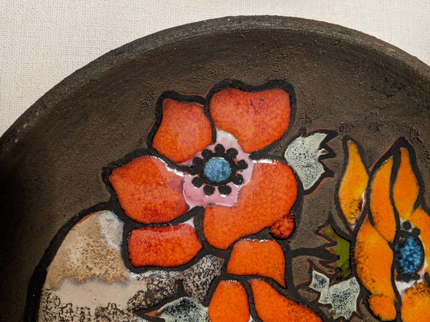 Decorative ceramic plate handmade country decoration