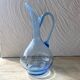 Pichet en verre soufflé bleu 30 cm