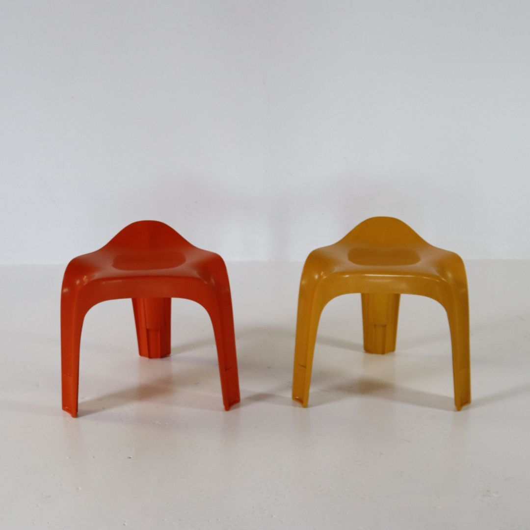 Space Age yellow Casala Stool by Alexander Begge