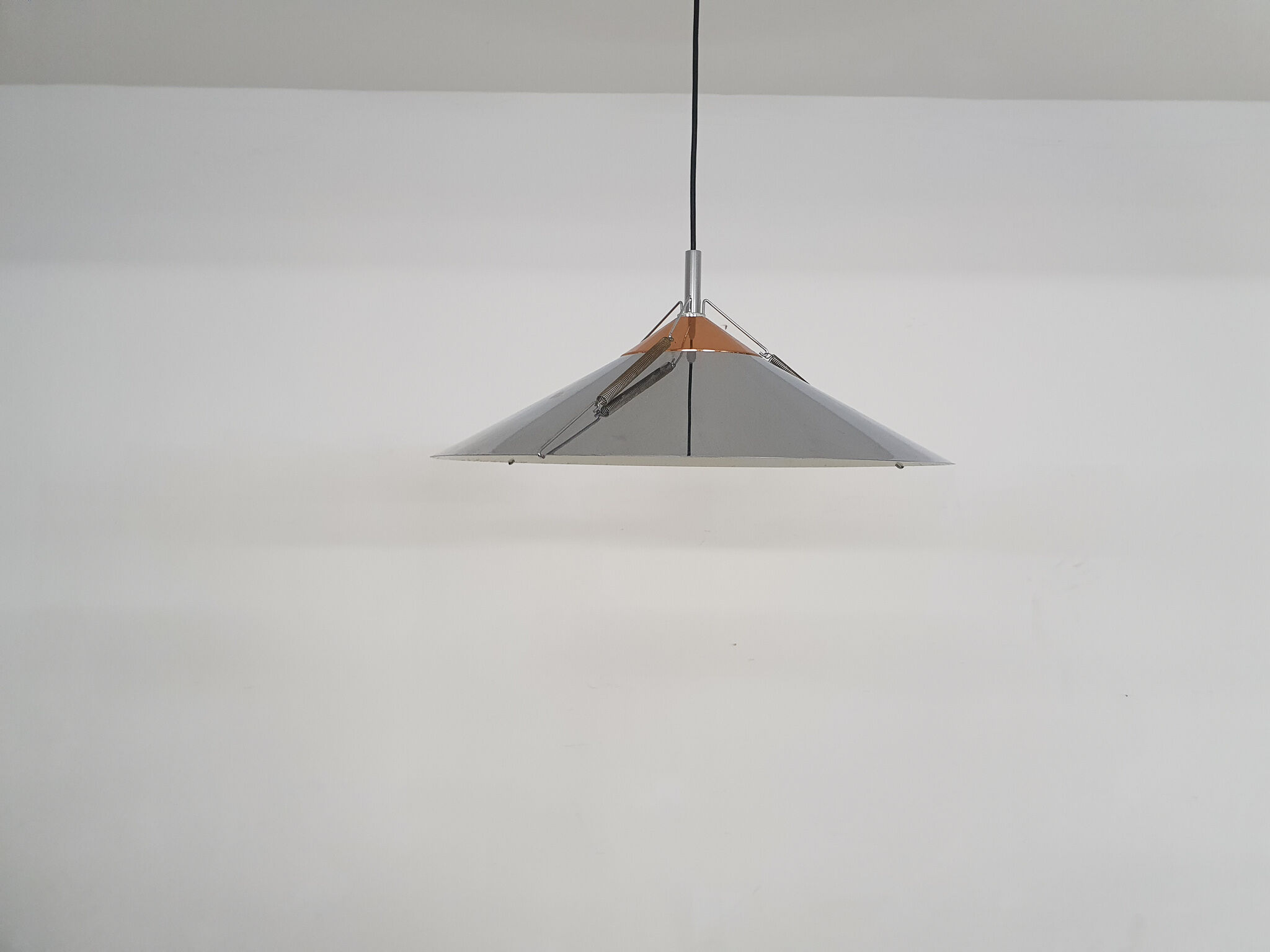 Silver and copper colored pendant light, 1970's