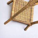 Vintage wicker and bamboo plant holder