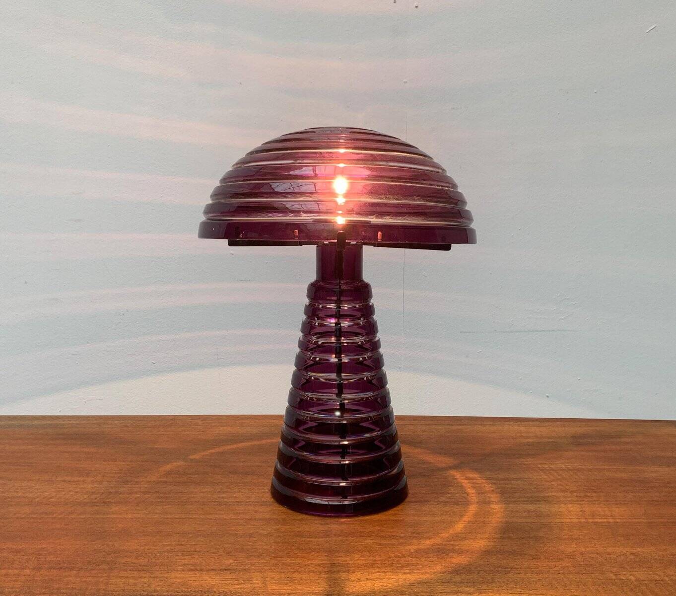 Postmodern glass mushroom table lamp, Italy