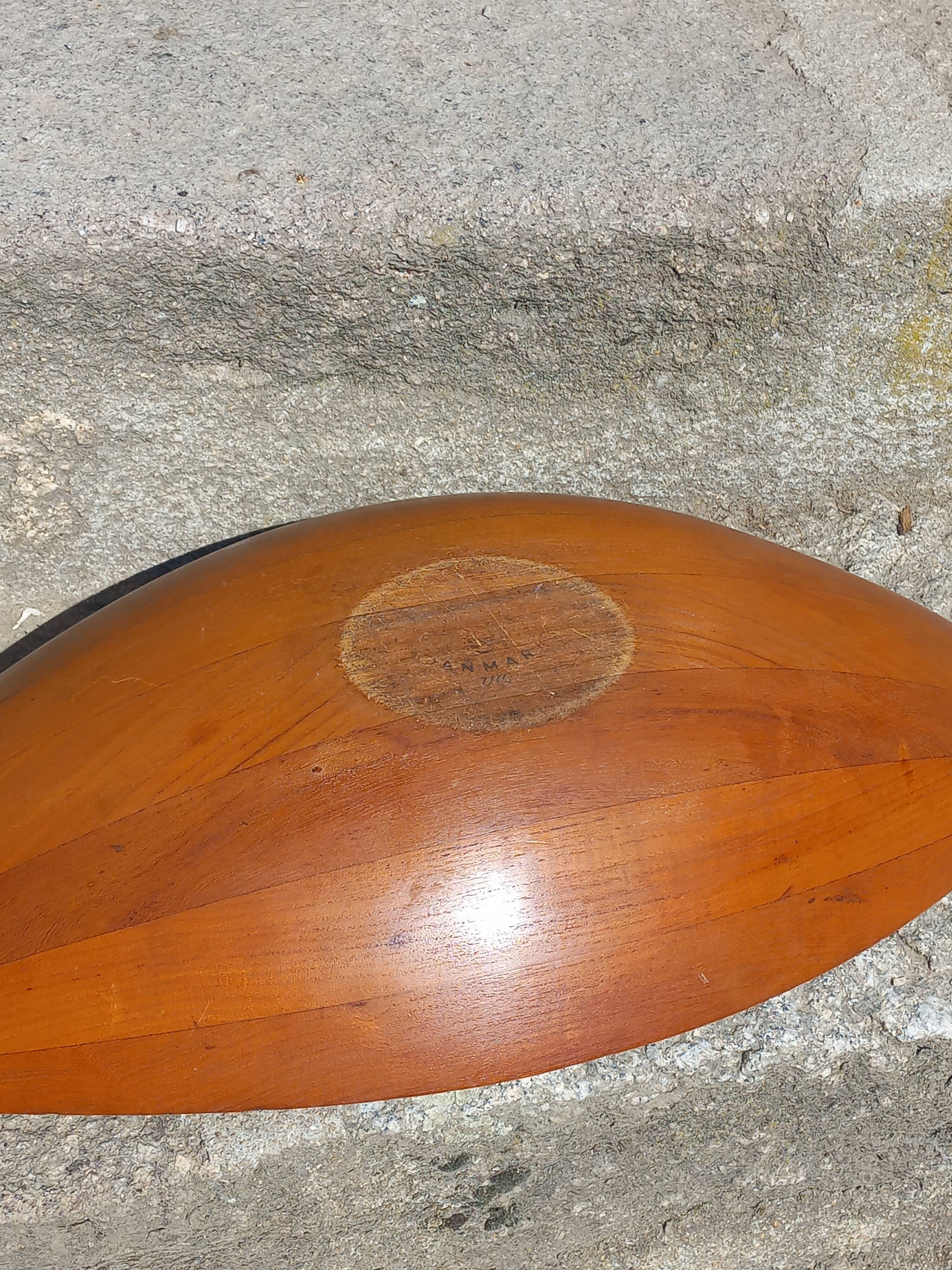 Scandinavian teak fruit bowl stamped from the 1950s.
