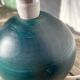Wooden lamp base, ball-shaped, painted dark green, 1980